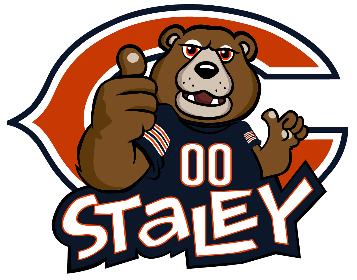 Staley Da Bear Chicago Bears Mascot Logo NFL DESIGNS
