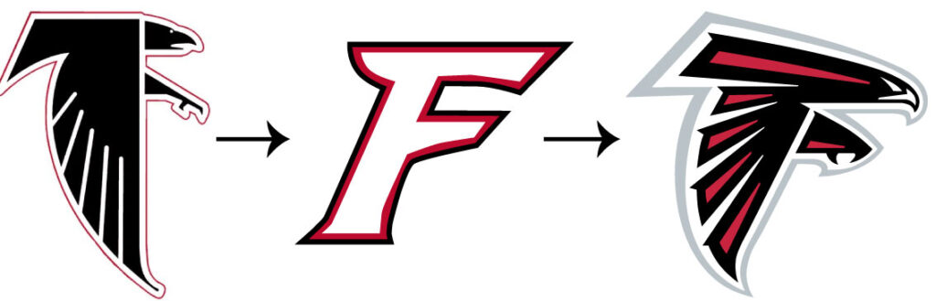 Redesign of the Atlanta Falcons Logo in 2003