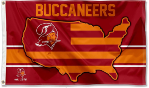 Tampa Bay Buccaneers Flag with the American Country and Bucco Bruce Logo