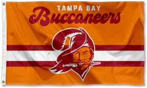 flag featuring the classic “Bucco Bruce” logo